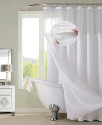 Spa 251 - Waffle Complete Shower Curtain With Detachable Liner