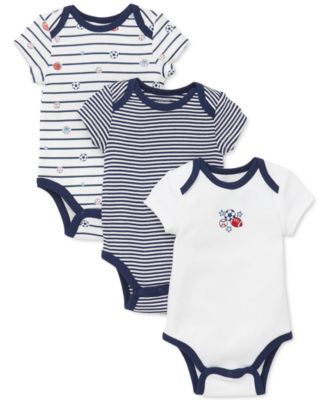 Little Me - Baby Boys 3-Pk. Cotton Sports Star Bodysuits