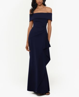 XSCAPE - Ruffled Off-The-Shoulder Gown