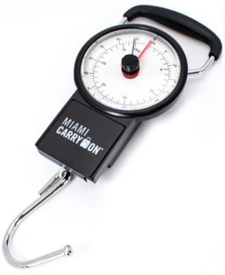 Miami CarryOn - Mechanical Luggage Scale with Tape Measure - 75 Lbs (Black)