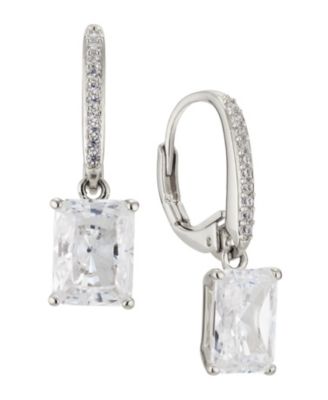 Eliot Danori - Emerald Cubic Zirconia Leverback Earring, Created for Macy's
