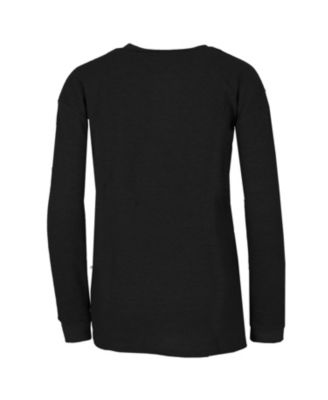 Galaxy By Harvic - Women's Oversize Loose Fitting Waffle-Knit Henley Thermal Sweater