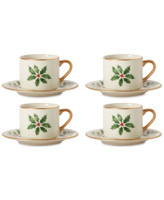 Lenox - Holiday Espresso Cup & Saucer, Set of 4