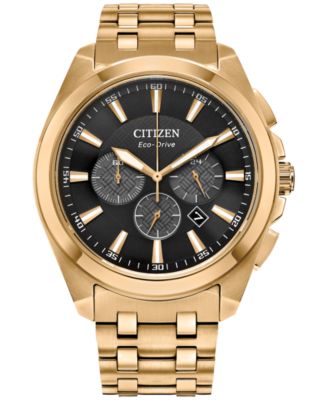 Citizen - Eco-Drive Men's Chronograph Classic Gold-Tone Stainless Steel Bracelet Watch 41mm