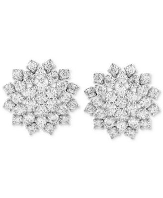 Macy's - Diamond Cluster Stud Earrings (2 ct. t.w.) in 10k White Gold