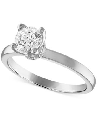 Alethea™ - Certified Diamond Solitaire Engagement Ring (3/4 ct. t.w.) in 14k White Gold featuring diamonds with the De Beers Code of Origin