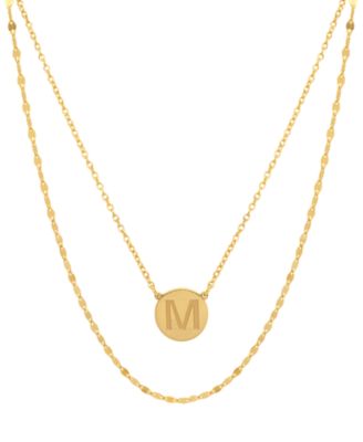 Giani Bernini - Initial Disc Layered Pendant Necklace in 18k Gold-Plated Sterling Silver