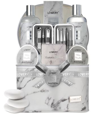 Lovery - 19-Pc. White Marble Luxe Home Spa Gift Set