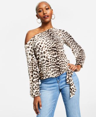 I.N.C. International Concepts - Women's Printed Asymmetric Embellished Top