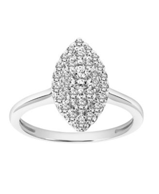 Macy's - Diamond Marquise Cluster Solitaire Engagement Ring (1/2 ct. t.w.) in 14k White Gold