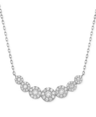 Macy's - Diamond Multi Halo Collar Necklace (3/4 ct. t.w.), 16" + 2" extender