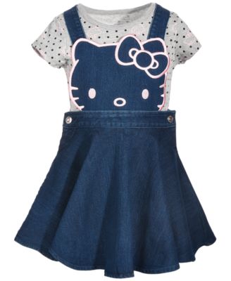 Hello Kitty - Toddler Girls 2-Pc. Denim Skirtall & T-Shirt Set