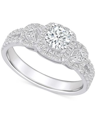 Macy's - Diamond Halo Engagement Ring (1 ct. t.w.) in 14k Gold