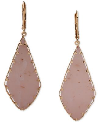 lonna & lilly - Gold-Tone Flat Color Stone Drop Earrings
