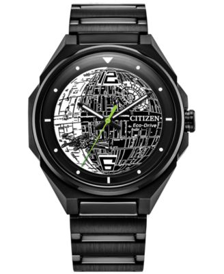 Citizen - Men's Star Wars Death Star 2 Black Ion Plated Stainless Steel Bracelet Watch 41mm