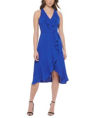 PUMA testing122 - Women's Ruffled Tie-Waist Faux-Wrap Dress