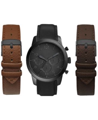American Exchange - Men's Chronograph Interchangeable Strap Watch 44mm Gift Set