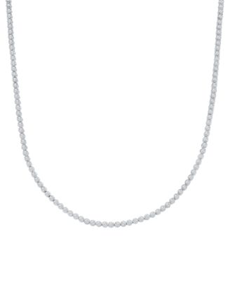 Macy's - Men's Diamond 24" Single Row Necklace (5-7/8 ct. t.w.) in 10k White Gold & Stainless Steel