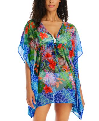 Bleu by Rod Beattie - Women's Tropical Flight Chiffon Cover-Up Caftan