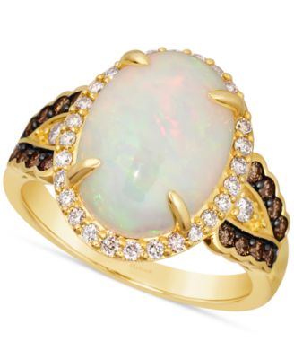 Le Vian - Neopolitan Opal (3 ct. t.w.) & Diamond (1/2 ct. t.w.) Halo Ring in 14k Gold