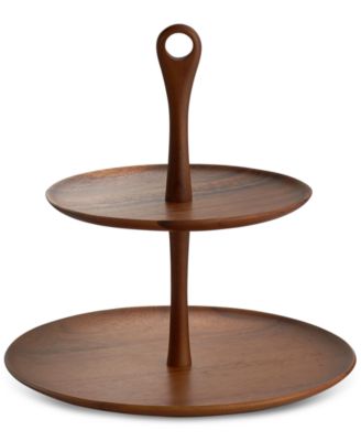 Nambé - Skye Dinnerware Collection by Robin Levien Wood Tiered Dessert Stand