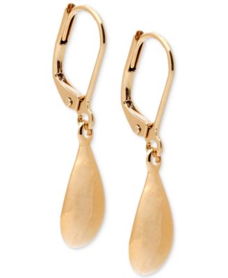 Lauren Ralph Lauren - 14k Gold-Plated Hammered Teardrop Drop Earrings
