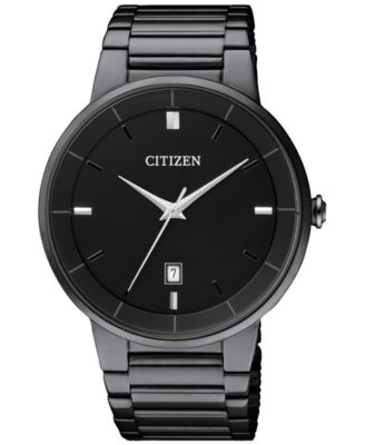 Citizen - Men's Quartz Black Ion Plated Stainless Steel Bracelet Watch 40mm BI5017-50E