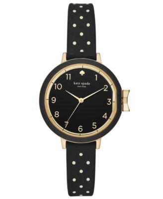 kate spade new york - Women's Park Row Black Silicone Strap Watch 34mm
