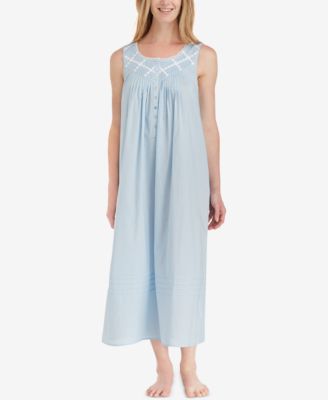 Eileen West - Lace-Trimmed Cotton Ballet-Length Nightgown