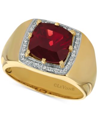 Le Vian - Men's Pomegranate Garnet™ (4-3/8 ct. t.w.) & Diamond (1/6 ct. t.w.) Ring in 14k Gold