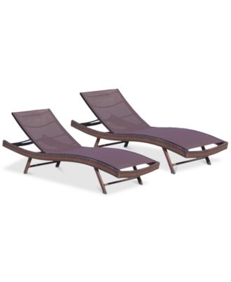 Noble House - Jordan Outdoor Chaise Lounge (Set Of 2), Quick Ship