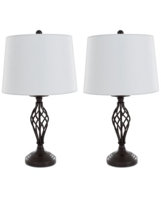 Lavish Home - Set of 2 Cage Lamp Set