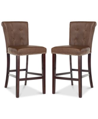 Safavieh - Oston Faux Leather Bar Stool (Set Of 2), Quick Ship