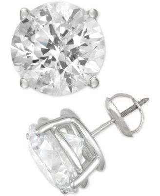 Macy's - Diamond Stud Earrings in 14k White Gold