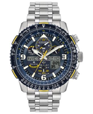 Citizen - Men's Analog-Digital Promaster Blue Angels Skyhawk A-T Stainless Steel Bracelet Watch 46mm