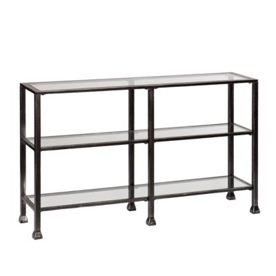 Southern Enterprises - Metal/Glass 3-Tier Console Table, Quick Ship