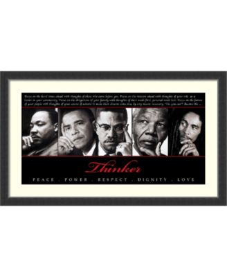Amanti Art - Thinker (Quintet)- Peace, Power, Respect, Dignity, Love 44x26 Framed Art Print