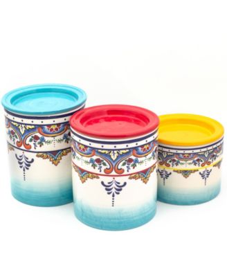 Euro Ceramica - ZANZIBAR 3 PIECE CANISTER SET