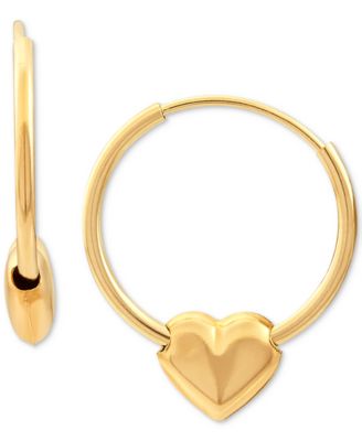 Macy's - Children's Heart Hoop Earrings in 14k Gold
