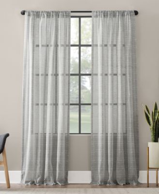 Clean Window - Textured Slub Stripe Anti-Dust Curtain Panel Collection