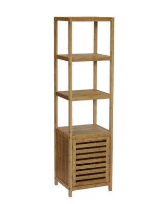 Gallerie Décor - Bamboo Natural Spa 5 shelf Tower/Cabinet, Quick Ship