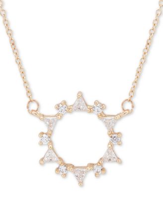 lonna & lilly - Gold-Tone Crystal Wreath Pendant Necklace, 16" + 3" extender