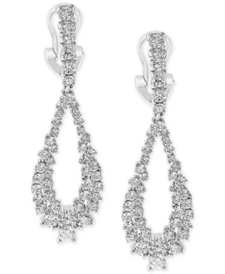EFFY Collection - Diamond Cluster Teardrop Drop Earrings (2-1/6 ct. t.w.) in 14k White Gold