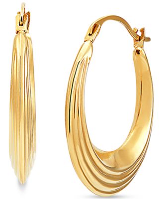 Macy's - Small Ridge Texture Hoop Earrings in 14k Gold