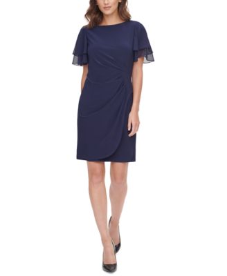 Jessica Howard - Petite Chiffon-Sleeve Sheath Dress