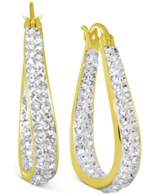 And Now This - Crystal In & Out Teardrop Hoop Earrings