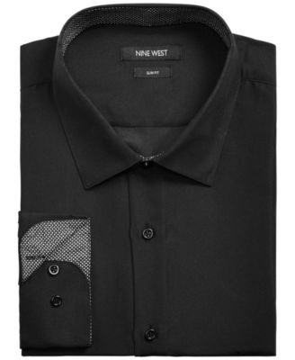 Nine West - Men's Slim-Fit Performance Stretch Solid Dress Shirt