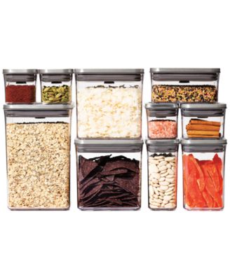 OXO - Steel Pop 12-Pc. Food Storage Container Set with Scoop & Labels