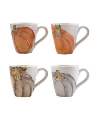 VIETRI - Vietri Pumpkins Assorted Mugs - Set of 4