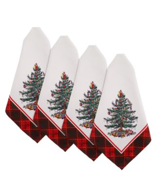 Spode - Christams Tree Tartan Multicolored 4pc Napkins